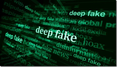 Deep fake hoax false and ai manipulation headline news across international media. Abstract concept of news titles on noise displays. TV glitch effect 3d illustration.